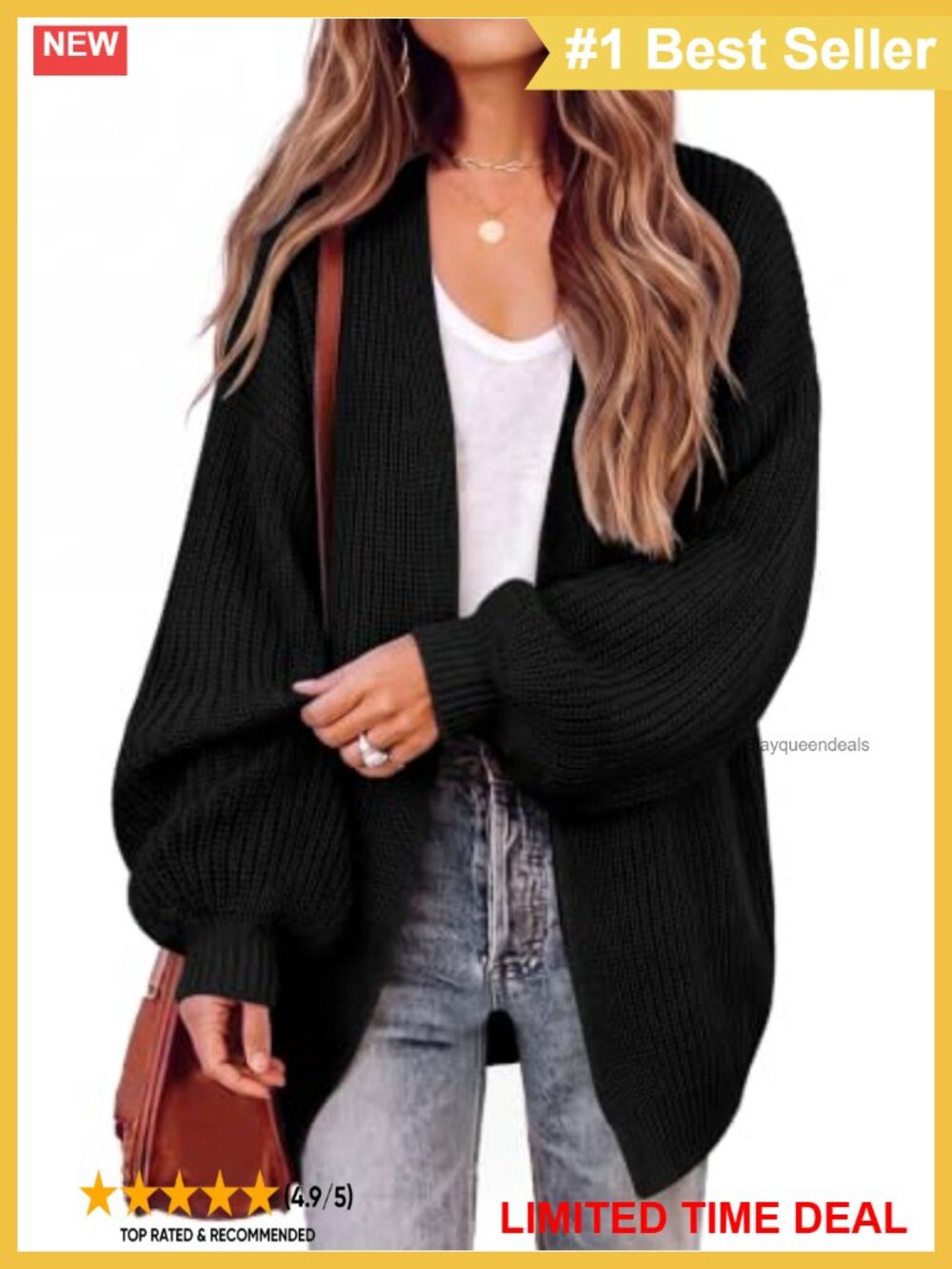 Oversized Chunky Knit Open Front Long Sleeve Cardigan Sweater